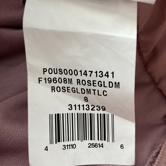 David's Bridal Rose Gold Metallic Open-Back Lace Long Bridesmaid Dress Size 8 - Picture 14 of 14